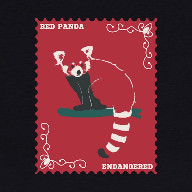 Red Panda Endangered Post Stamp by soulfulprintss8